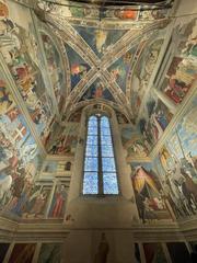 Interior of Basilica di San Francesco in Arezzo with Bacci Chapel frescoes