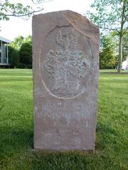 Monument with Rothschild coat of arms in Frankfurt's Rothschild Park