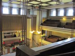 Sanctuary of the Unity Temple in Oak Park, Illinois