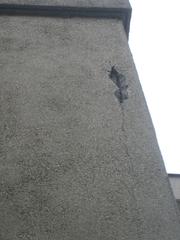 Unity Temple facade damage