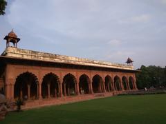 Interior view of Darbar-e-Aam in the Red Fort, Delhi