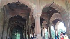 Diwaan-e-Aam pillars at Red Fort, Delhi