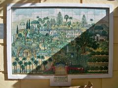 Glazed mural map at La Concepción Botanical Garden in Málaga