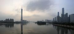 Guangzhou skyline with Pearl River