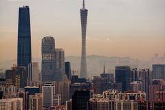 Skyline of Guangzhou with modern skyscrapers and Canton Tower