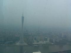 Misty view of Guangzhou Tower