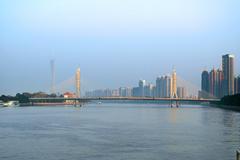 Haiyin Bridge over Pearl River in Guangzhou, China