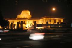 Jaipur House in Delhi illuminated at night