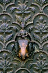 Door detail at the Khas Mahal in the Red Fort, Delhi, India