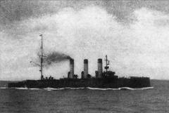 Cruiser Aurora from the deck of cruiser Oleg, May 15, 1905