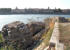 ruins of the Roman bridge in Arles