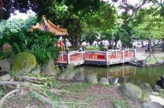 Waken Lion Pavilion and pond at Jieshou Park