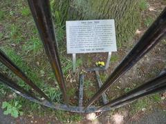 Plaque beneath the Oak of Honor in Honor Oak Park