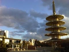 Japantown Peace Plaza at sunset in 2009