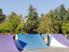 BMX freestyle trick in mid-air