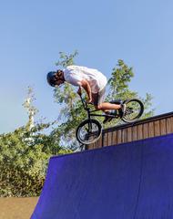 BMX Freestyle rider performing a stunt