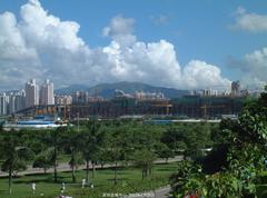 Shenzhen Convention and Exhibition Center under construction in 2003