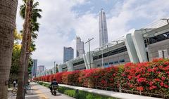 Shenzhen Convention & Exhibition Center on a clear day.