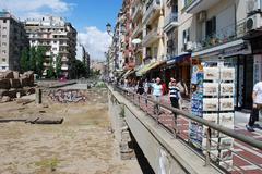 aerial view of Thessaloniki cityscape with buildings and sea