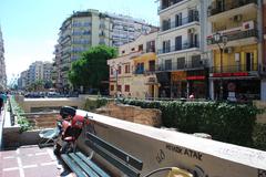 View of Thessaloniki with a mix of modern buildings and historical landmarks