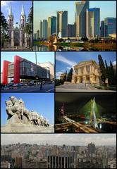 Photo montage of notable landmarks in São Paulo, Brazil