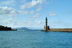 Chania Old Harbour lighthouse, Crete, Greece