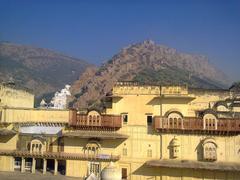 Alwar Fort Museum with Aravalli Range in the background