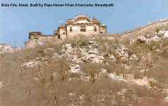 Alwar Fort built on a hill standing majestically above the city of Alwar