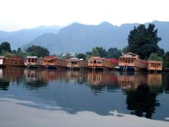 Houseboats stationed at Nagin Lake in Srinagar, Kashmir