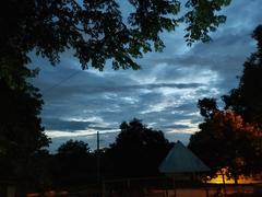 Evening sky at Sri Dwadasha Jyothirlinga Devasthana in Bangalore