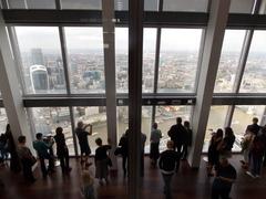 London Shard visitors overlooking the cityscape