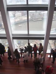 Looking down on the viewing gallery of The Shard