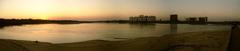 Panoramic view of Adyar River estuary during sunset