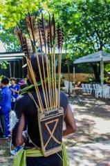 Indigenous people gathered at the 11º Encontro Indígena in Cuiabá, 2024