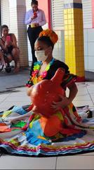 Dancer of Flor Ribeirinha performing at the Association of Friends of Children with Cancer in Cuiabá (2024)