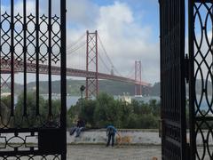 Bridge, gate, and dog