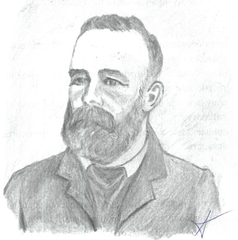 A drawing of Captain Richard Woodget by A.B. Lavrov