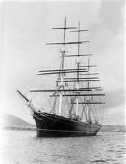 Clipper CUTTY SARK re-conditioned at anchor at Falmouth