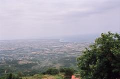 Panoramic view of the mountainous landscape near Thessaloniki, Greece