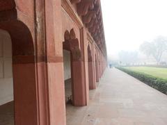 Garden view of Agra Fort in Uttar Pradesh, India