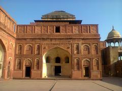 Agra Fort view from the exterior with clear blue sky