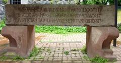 Kaiserswerther Pfalz memorial stone for Emperor Frederick I Barbarossa