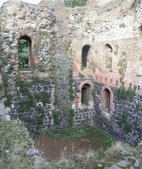 Ruins of Pfalz Kaiserswerth with overcast sky