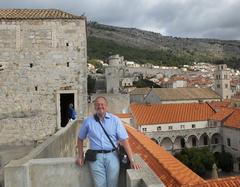 person on the walls of Dubrovnik