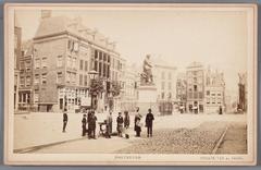 Rembrandtplein west side with statue of Rembrandt, Amsterdam, 1852