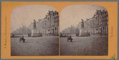 Rembrandtplein with Rembrandt statue and view towards Herengracht, 1864