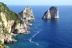 coastline of the Island of Capri featuring the Faraglioni rocks