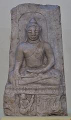 Limestone Buddha statue from 4th Century AD at Indian Buddhist Art exhibition