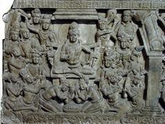 Buddha Preaching in Tushita Heaven, Amaravati Satavahana period, 2nd century AD