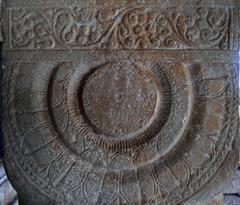 Railing Pillars with Amaravati Art at Velpuru Ramalingeswara Temple